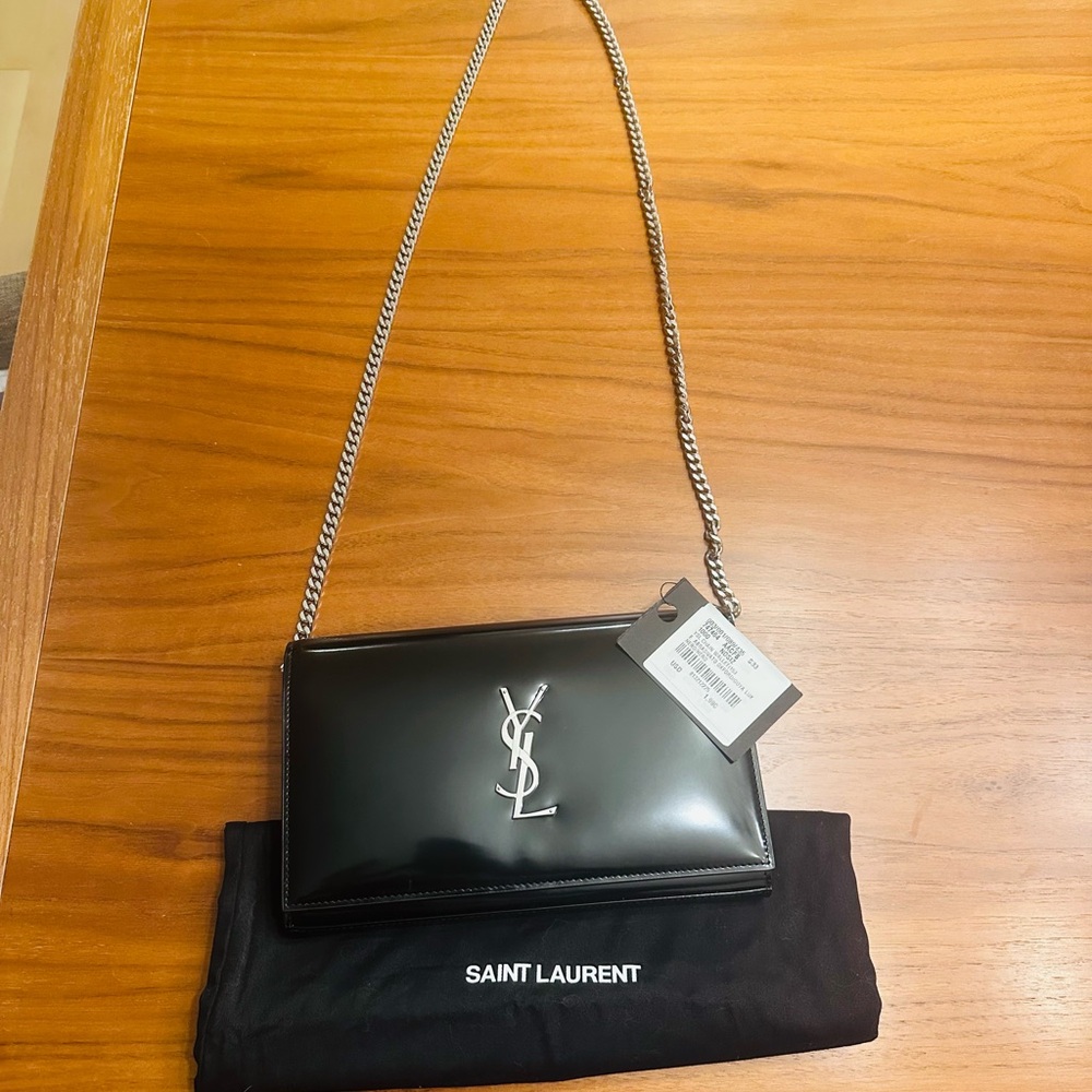 Saint Laurent Glossy Black Crossbody Bag